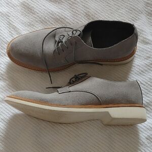 Cole Haan Light Gray Suede Oxfords